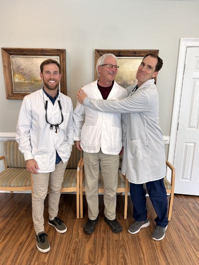 Dr. Gainer, Dr. Watt, and Dr. LePendu together at Wrightsville Dental